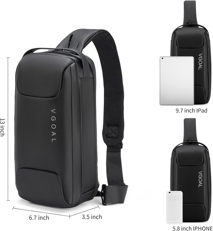 VGOAL Herren Daypack Backpacks Laptop-Computer-Messenger-and-Shoulder-Bags, 6315-a-black