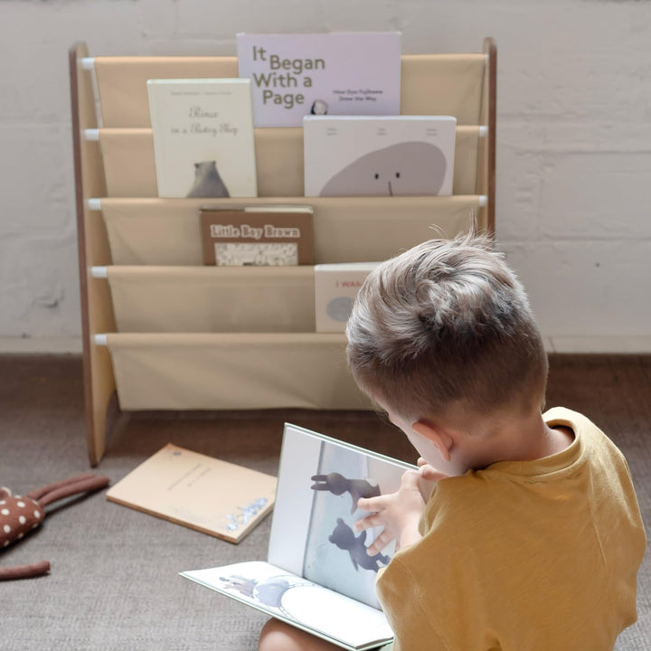 3 Sprouts Kinder Bücherregal aus Holz – Montessori Regal für Kinderzimmer - Beige, Beige