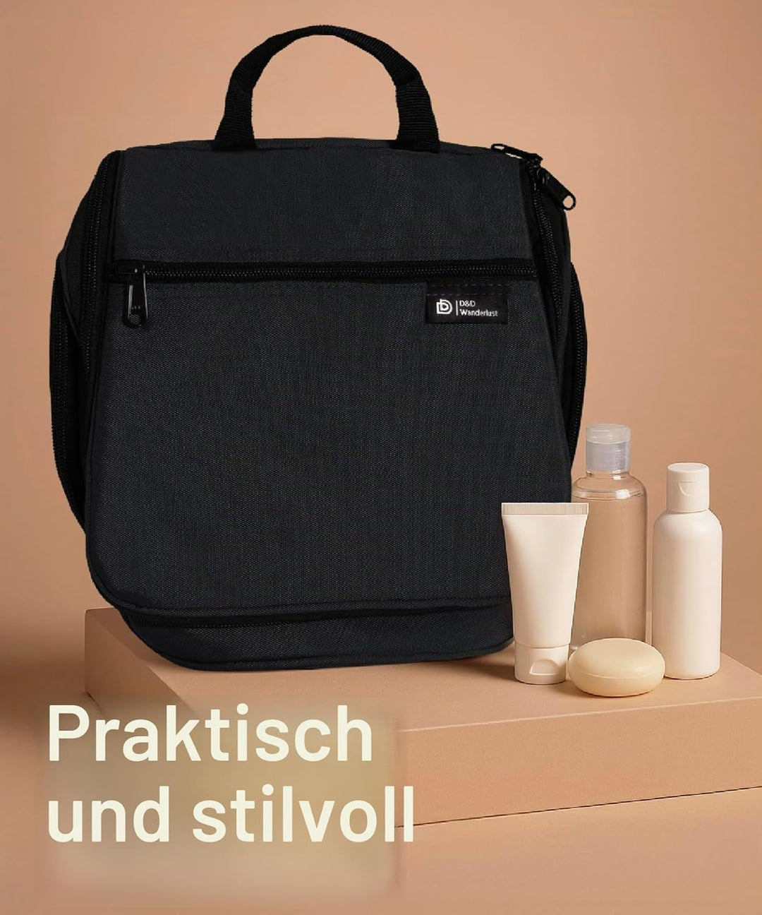 D&D - Kulturbeutel zum Aufhängen – Designer-Reise-Organizer für Make-up und Toilettenartikel für Dam