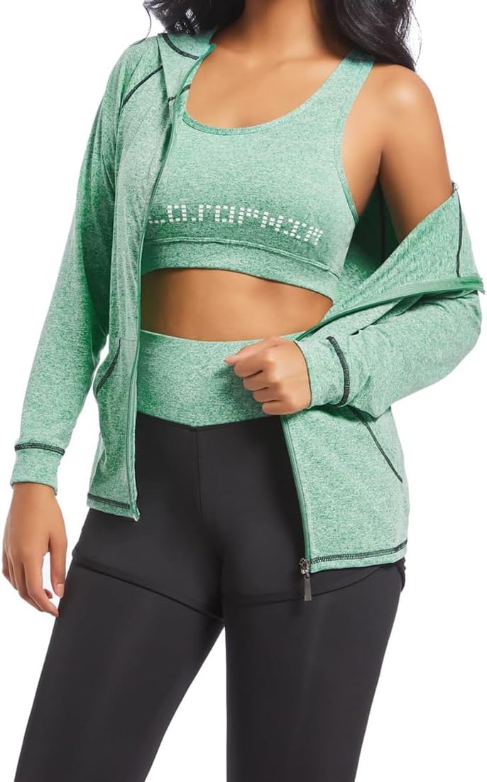 ODWTMRK Jogginganzug Damen Trainingsanzug Sets Yoga Kleidung Anzug 5er-Set Sportbekleidung Laufbekle