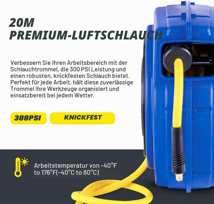 Goodyear retractable air compressor/wasserschlauchtrommel, max. 300psi (3/8 „x 65 ft) hybrid polymer