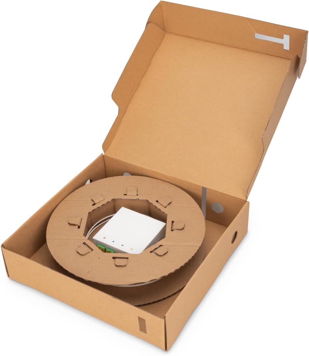 DIGITUS FTTX Installations-Kit - 50 m - LC-APC Duplex Kupplung - 4 Fasern - FTTH-Dose Vorkonfektioni