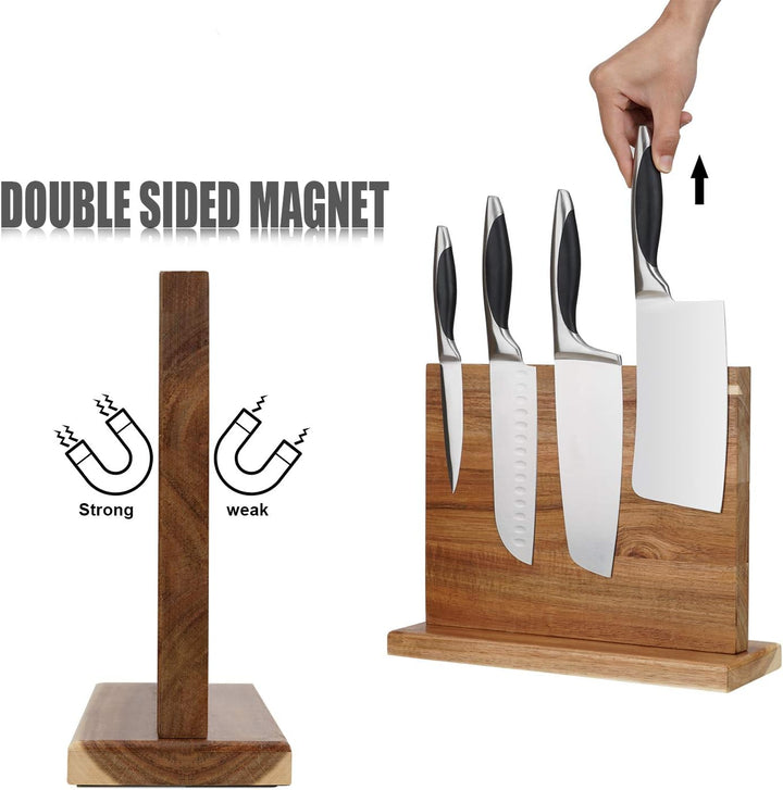 Tuevob Magnetischer Messerhalter mit starkem Magnet Messerblock Messerständer Doppelseitiger Magneti