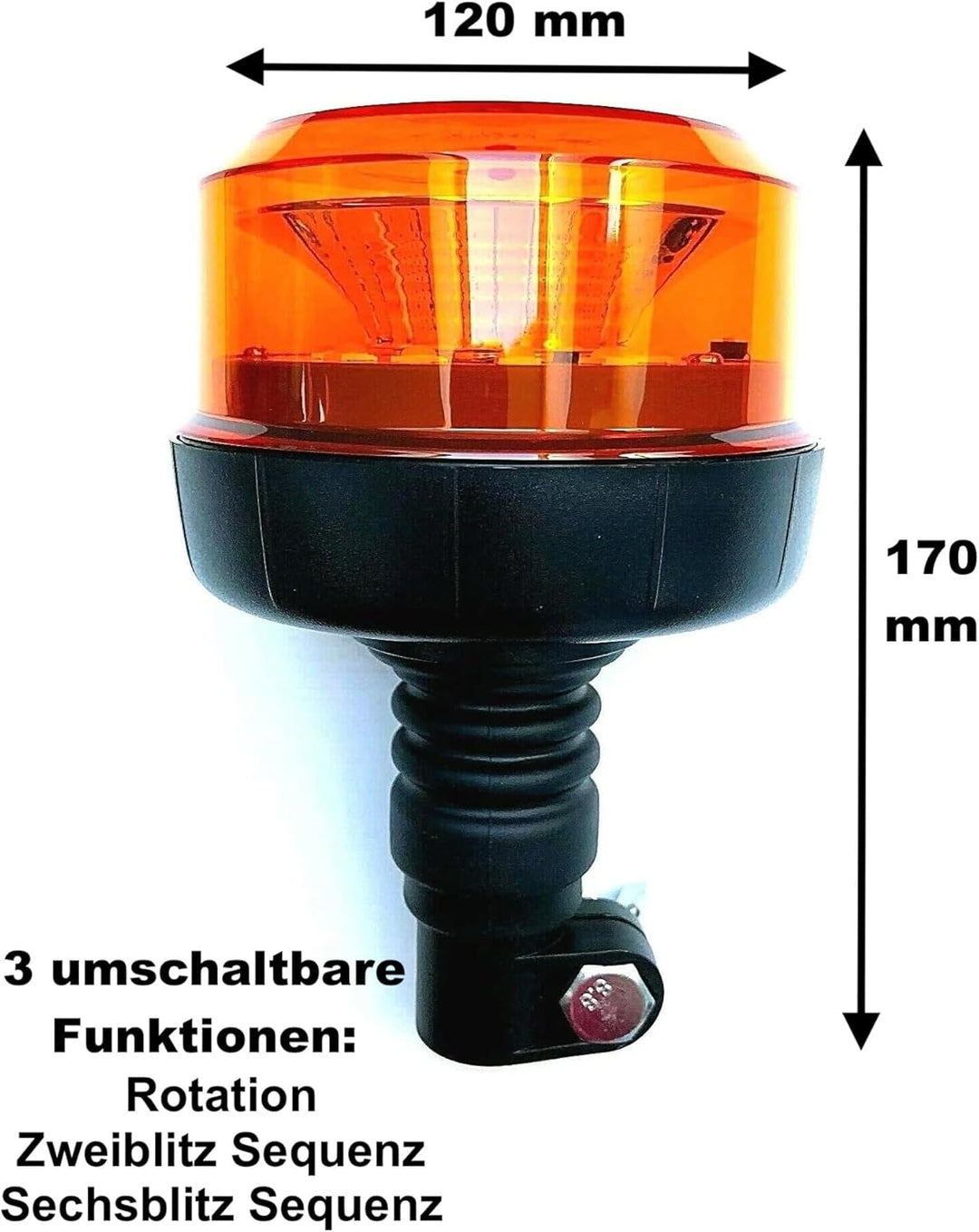 MelTruck® Rundumleuchte Warnleuchte 12 LED Rotation Zwei Blitz Sechs Blitz E9 R65