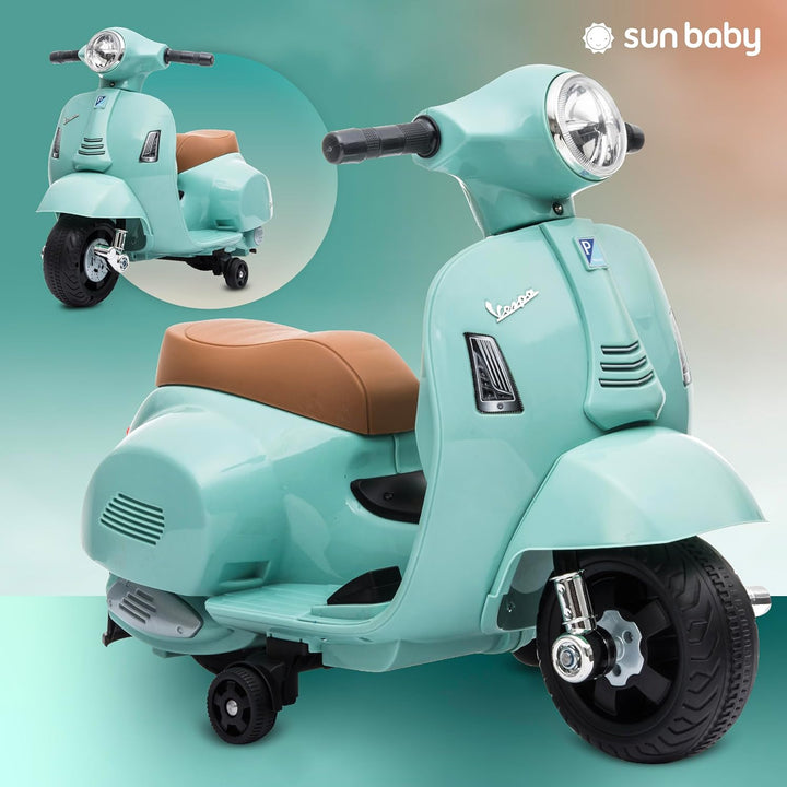 Vespa Kinderroller Elektroroller Kinder Elektrofahrzeug Kinderfahrzeug (Grün), grün