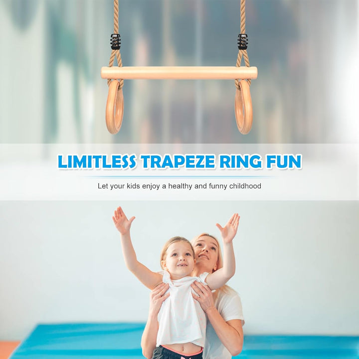 Trapez Schaukel, Trapez Stange Outdoor mit Turnringen Multifunktions Schaukel Kinder mit Verstellbar