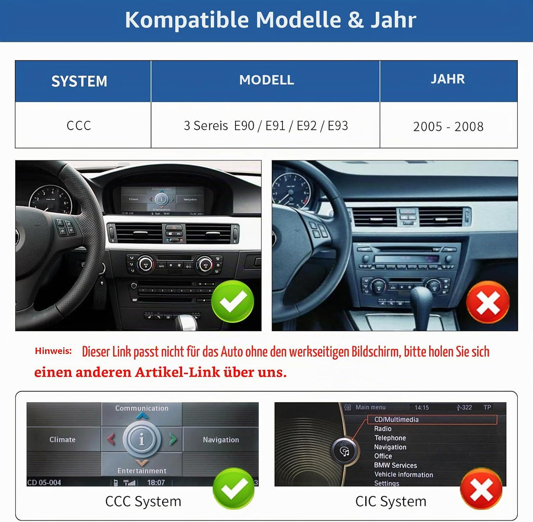 Road Top 12,3 Zoll Ultraschmaler Autoradio Carplay für BMW 3er mit CCC | für BMW 3er E90/E91/E92/E93