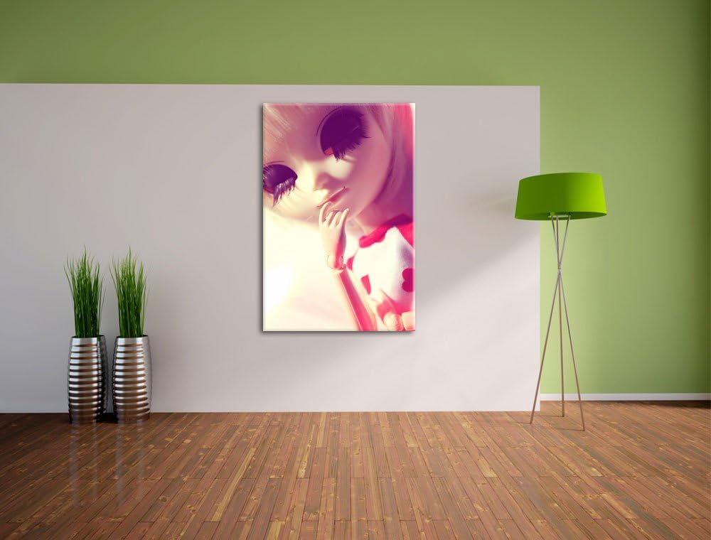 hübsches Pullip-Püppchen mit sehr langen Wimpern Leinwand, XXL riesige Bilder fertig gerahmt mit Kei