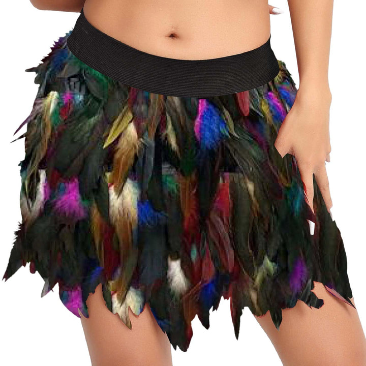 Kostüm Damen Federrock Bühnenkostüme Ballkleid Karneval Kostüm Damen Rock Minirock für Cosplay-Party