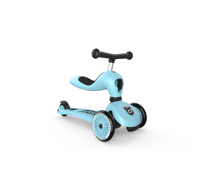 Scoot & Ride Unisex – Babys Highwaykick 1 Kickboard mit Sitz Blau Einheitsgrösse Single, Blau Einhei