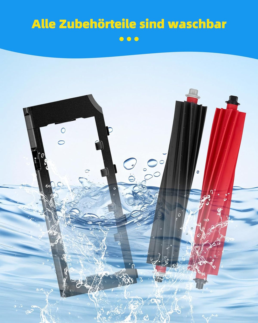 4 Stück Hauptbürste Zubehör für Roborock S8 Maxv Ultra, 2 Hauptbürste 1 Hauptbürstenabdeckung 1 Klei