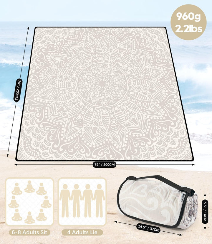 Picknickdecke wasserdicht waschbar, Stranddecke Sandfrei XXL Campingdecke Strandmatte isoliert mit A