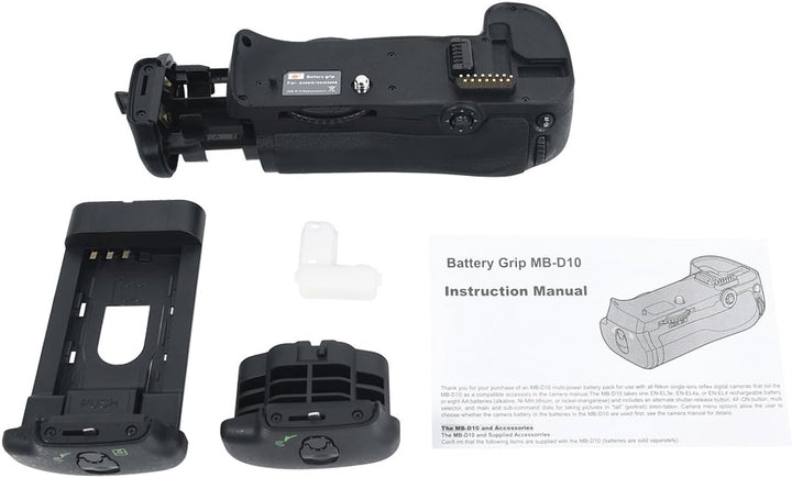 DSTE® Batterie Griff Kompatibel für Nikon D700 D300 D300S D900 DSLR Digital Kamera als MB-D10 mit (2