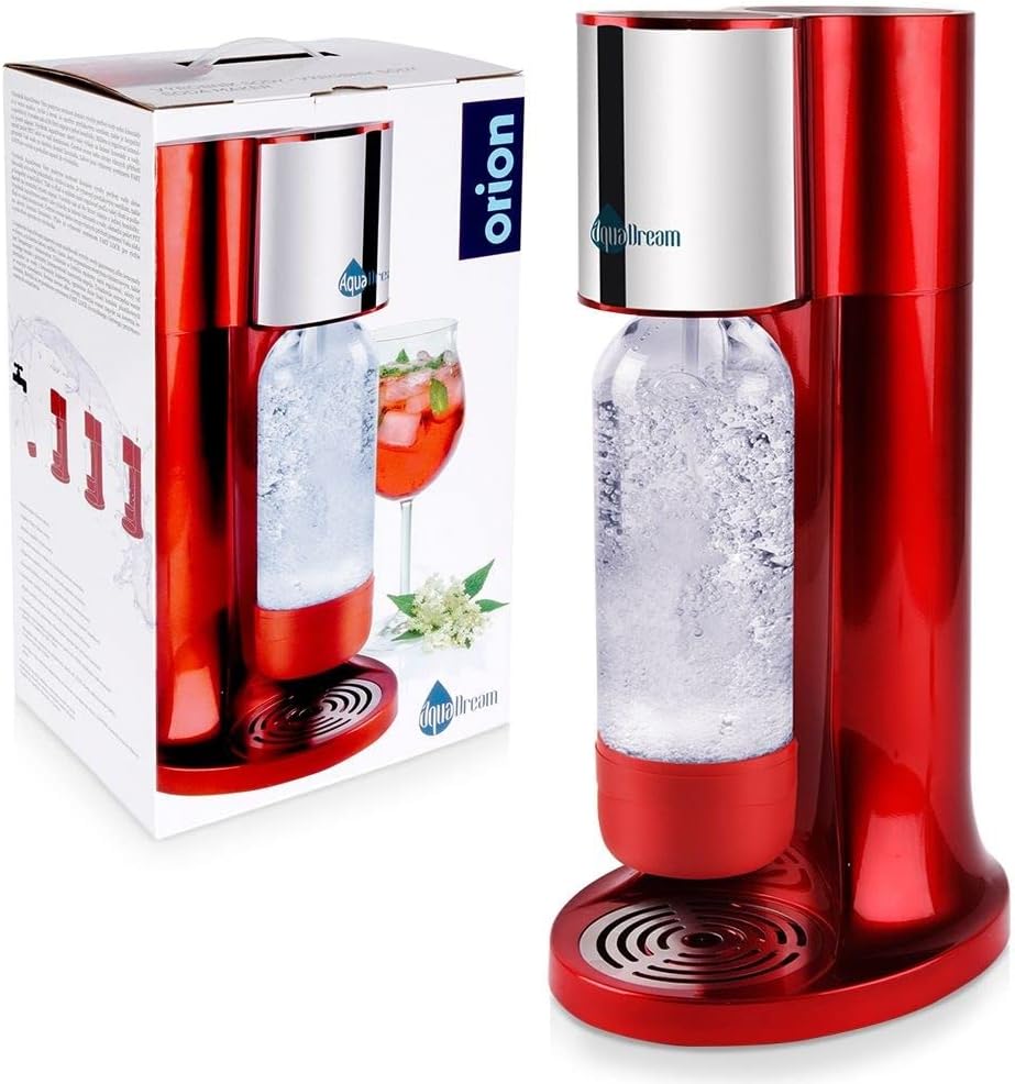 Wassersprudler Sprudler zum Aufsprudeln von Wasser Kohlensäure für Wasser Siphonflasche rot AquaDrea