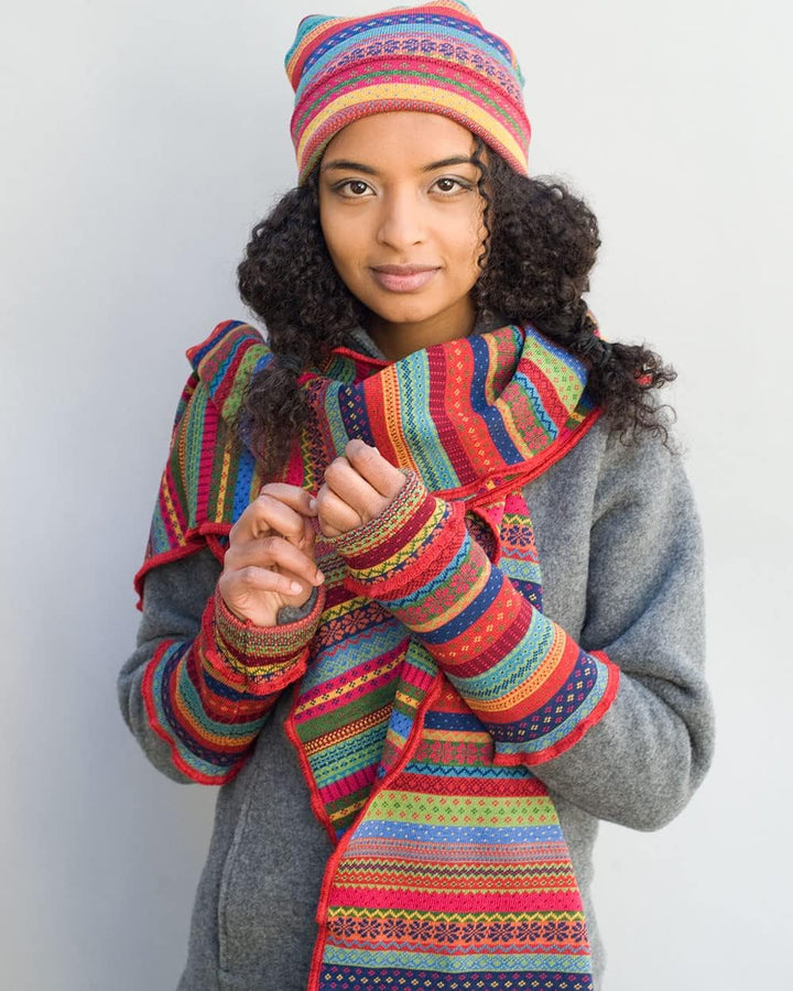 Invero, Merino Armstulpen Bo, 100% Wolle Knall-bunt, Knall-bunt