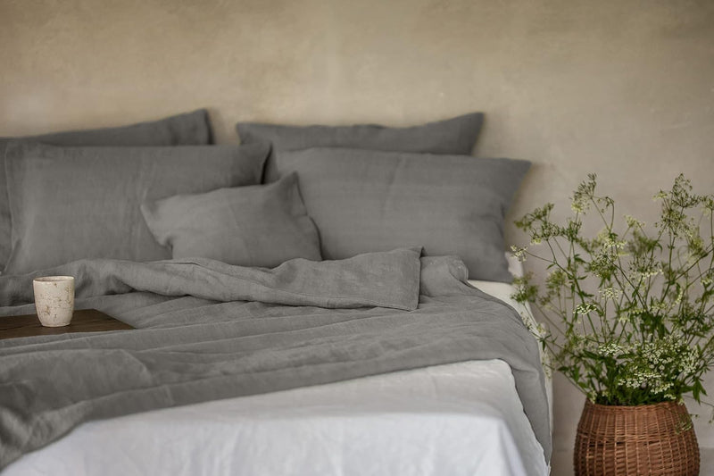 Ger3as Leinen Bettwäsche Set 100% Natur Leinen Stonewashed, Naturfaser Leinen, mit Hotelverschluss (