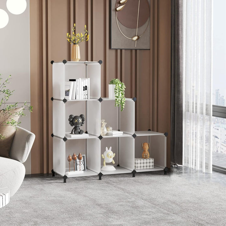 AWTATOS Cube Storage Organizer Closet Shelf Storage Organization Modular 6 Cube DIY Kunststoff quadr