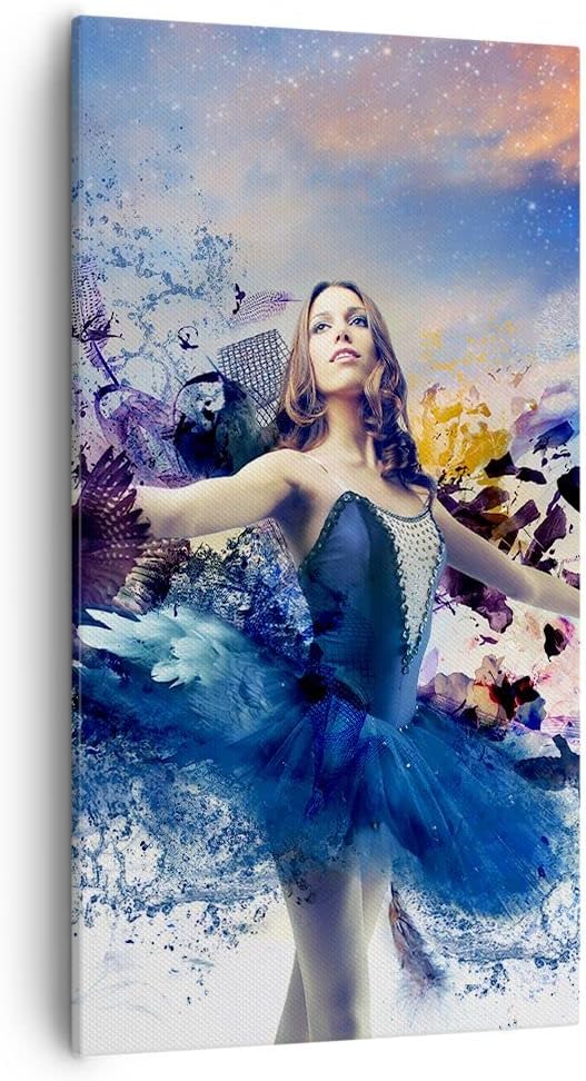 Bilder auf Leinwand 55x100cm Leinwandbild mit Rahmen Ballerina Tänzer Tüll Kleid Gross Wanddeko Bild