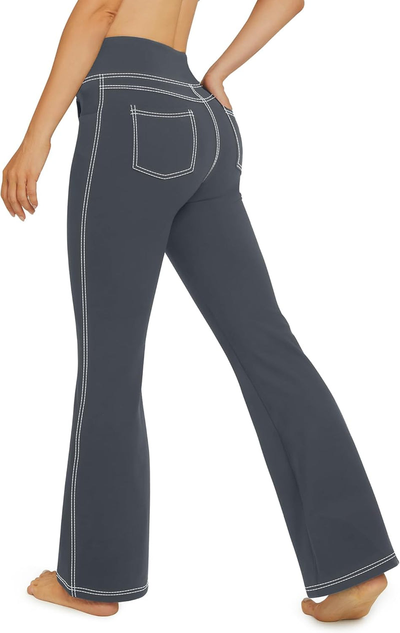 G4Free Activewear-Hosen für Damen mit 4 Taschen Bootcut Jeans Yoga Hosen Damen Stretch Hohe Taille Y