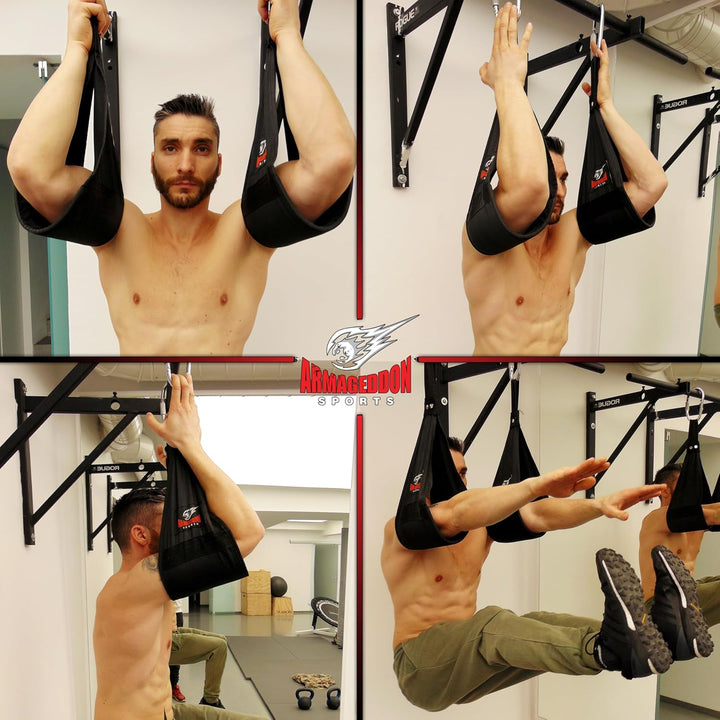 ARMAGEDDON SPORTS Premium Bauchmuskelschlaufen Ab Straps Slings Armschlaufen Bauchtraining Klimmzugs