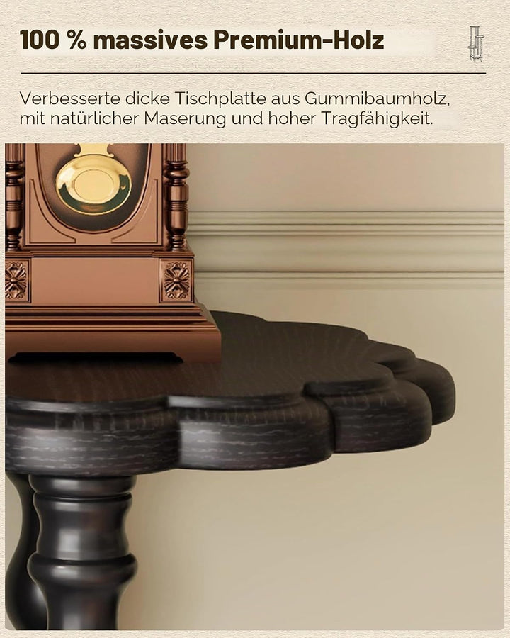 Vintage Eckregal mit 4 Ebenen, Massives Holz Standregal Lagerregal mit Eleganten Spindelbeinen, Büch