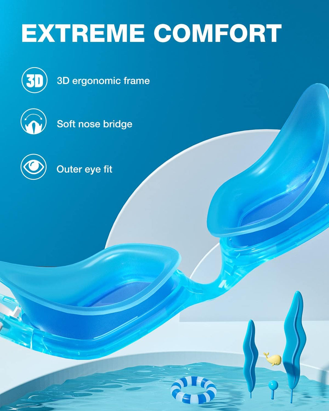 ZIONOR Schwimmbrille Kinder, G1MINI Polarisiert/non Polarisiert Komfortabel Kinder Schwimmbrille, An