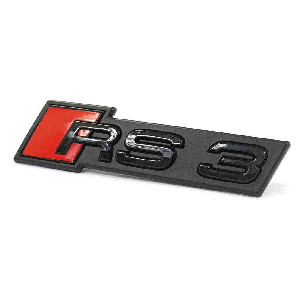 Original Audi RS3 Schriftzug Emblem Logo Schwarz Front Kühlergrill