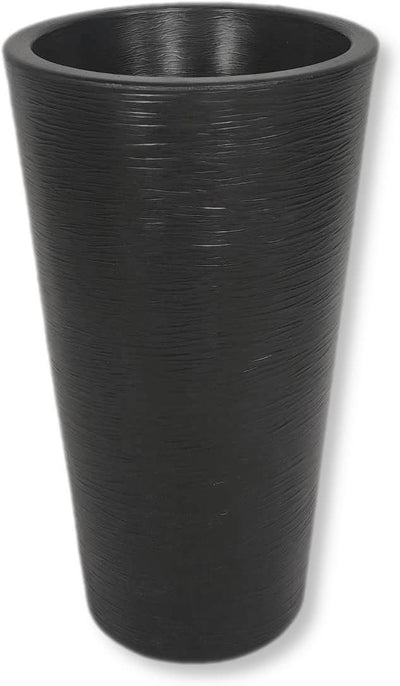 DARO DEKO Kunststoff Übertopf schwarz 40cm hoch konisch Säule Blumen-Töpfe Pflanzkübel Topf Bodenvas