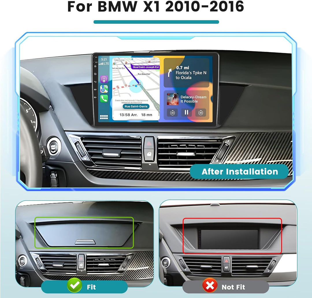 Hikity 2G 64G Android 15 Autoradio Für BMW X1 E84 2009-2016 mit Wireless Carplay Android Auto,10 Zol