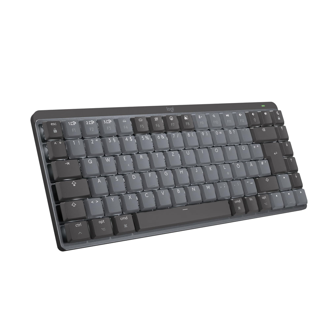 Logitech MX Mechanical Mini für Mac, Kabellose Tastatur mit Beleuchtung, Flache Tasten, Taktile leis