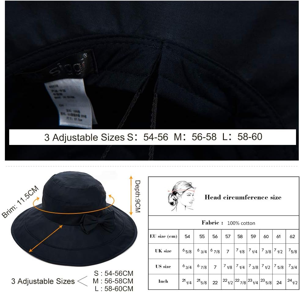 Comhats Sonnenhüte für Frauen mit breiter Krempe, UPF 50 UV-Sonnenschutz, faltbar, Sommer-Strandhut,