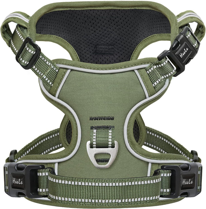 HEELE Hundegeschirr, Hundegeschirr für Grosse Hunde, Freigabe am Hals, Vorderseite Rückseite Clips H