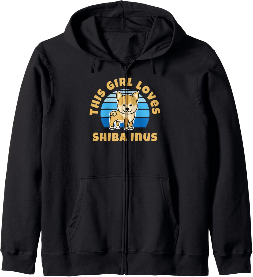This Girl Loves Shiba Inus Retro-Design Kapuzenjacke