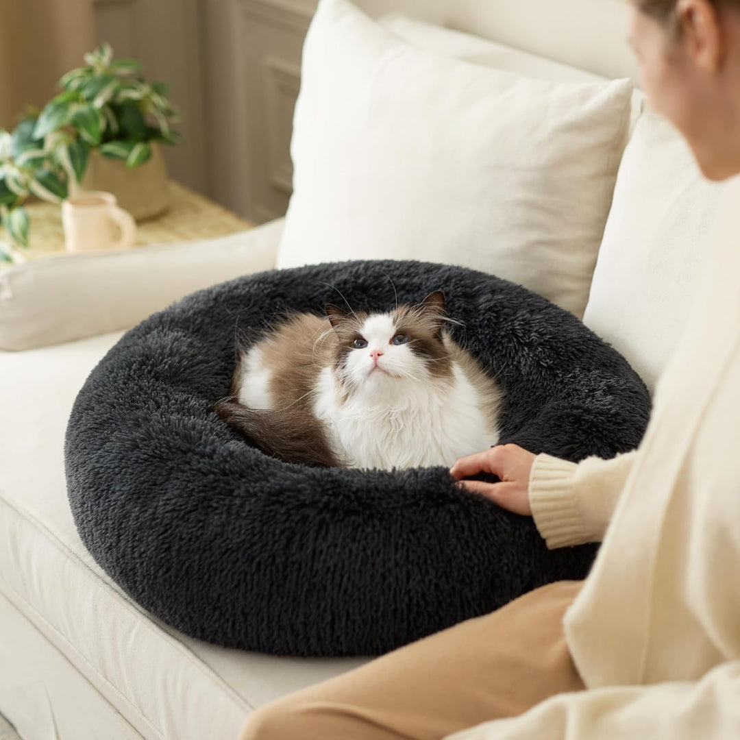 BEDSURE Katzenbett waschbar Flauschiges Hundebett - Ø 70 cm Katzenschlafplatz für Katzen und Hunde,