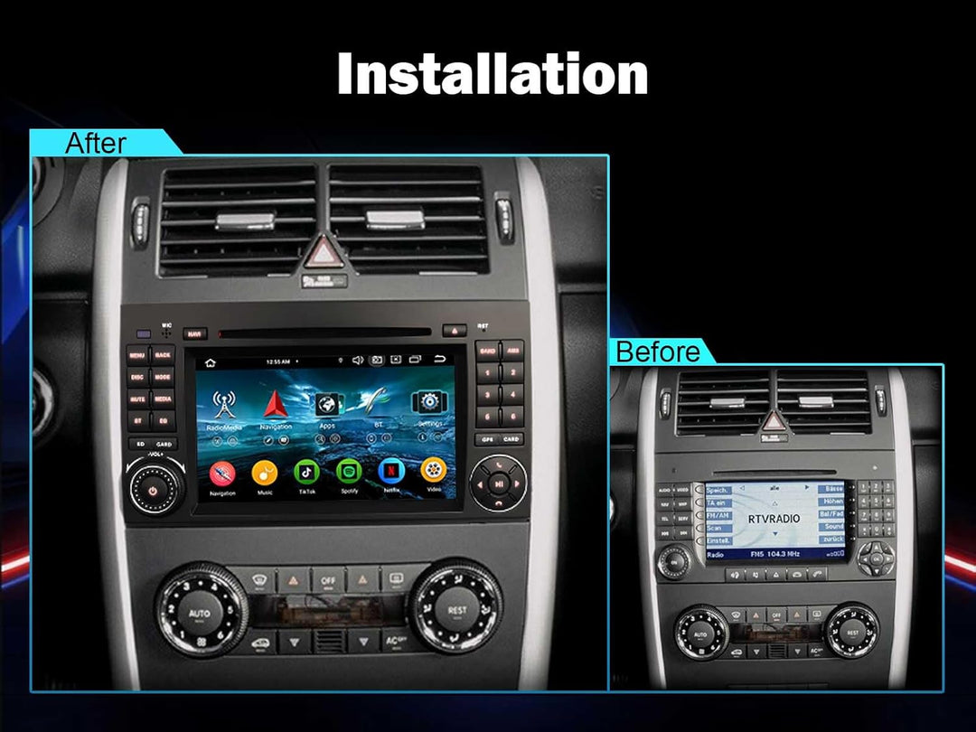 Acht-Kern 4GB+64GB Android 14 DAB+ Autoradio Für Mercedes A/B-Klasse W169 W245 Viano Vito Sprinter V
