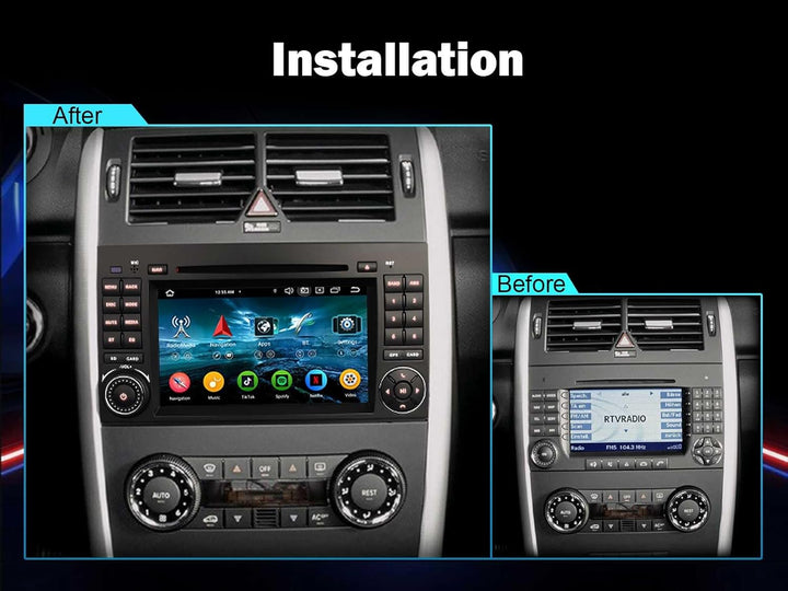 Acht-Kern 4GB+64GB Android 14 DAB+ Autoradio Für Mercedes A/B-Klasse W169 W245 Viano Vito Sprinter V
