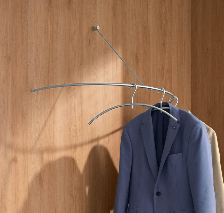 PHOS Design, G400HW, Wandgarderobe rund, Breite: 80 cm, Tiefe: 43 cm, Höhe: 38 cm, Edelstahl massiv,