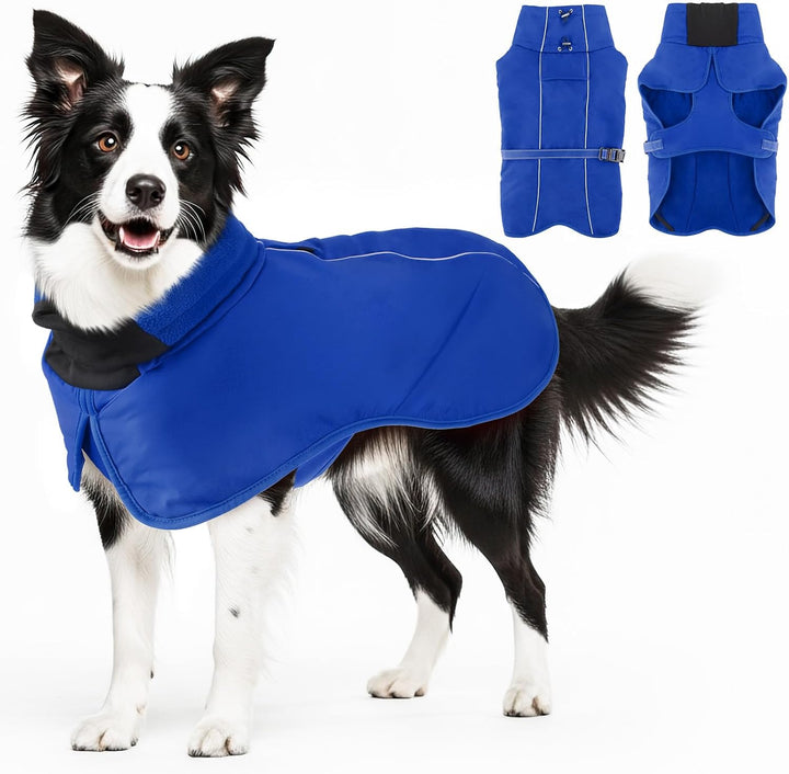 Warme Hundemäntel, wasserdichte Reflektierende Hundejacke, Winddichter Wintermantel mit Hohem Kragen