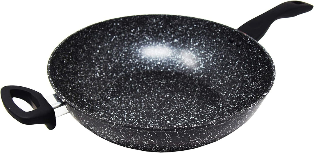Westinghouse Black Marble Wokpfanne Ø32 cm, Mit Deckel, Induktion & Alle Herdarten, PFOA-Frei, Non S