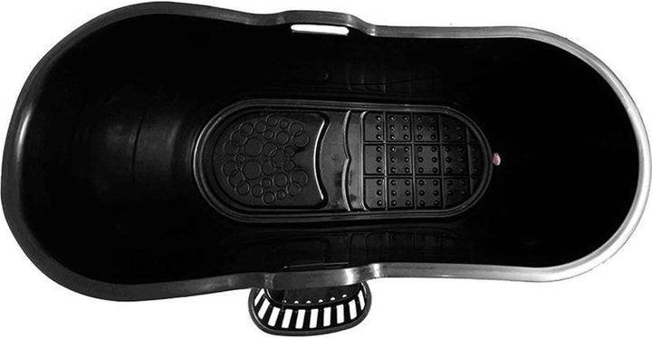 HelloBath® Mobile Badewanne XL 122x56x64 cm für Erwachsene | Tragbare Sitzbadewanne mit Abdeckhaube,