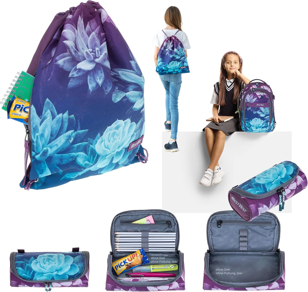 Bestway Schulrucksack 4 Teile Set Jungen Mädchen Evolution Packer Evo Schulmappe Rucksack Schultasch