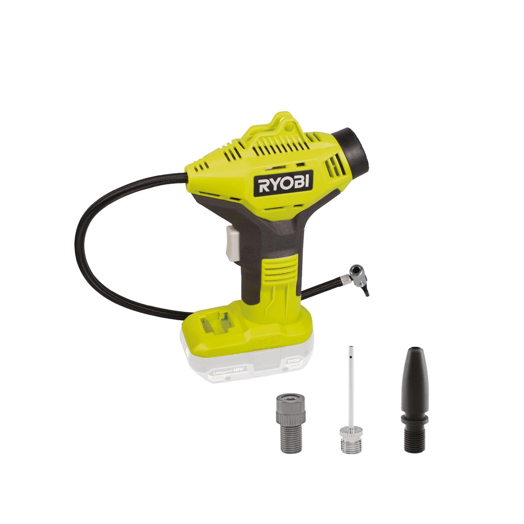 RYOBI 18 V ONE+ Akku-Handkompressor R18PI-0 (max. Druck 10,3 bar, 50 cm Druckluftschlauch, ohne Akku