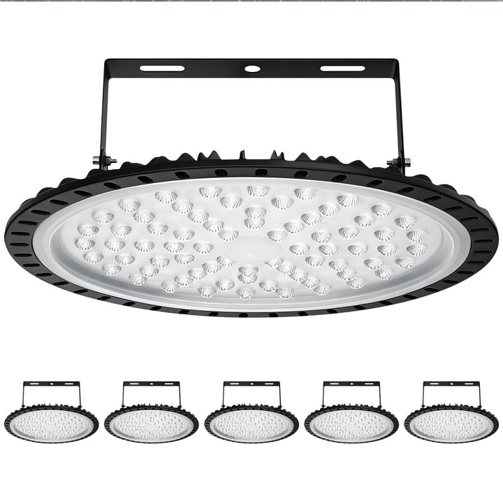 Viugreum Led Hallenstrahler, 300W UFO LED, 6000K-6500K Kaltweiss 120°Abstrahlwinkel Industrielampe,