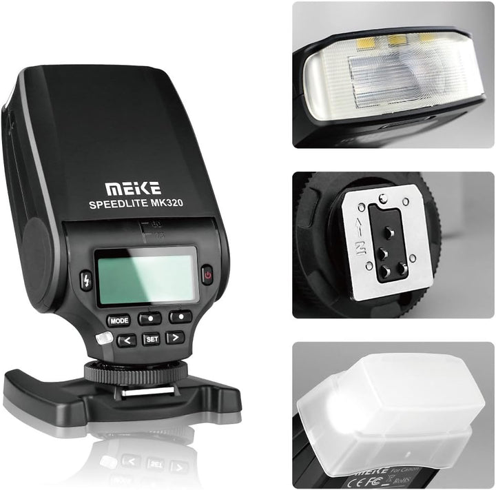 Meike MK-320P Mini TTL Speedlite Automatic Flash GN32 Fit Olympus Panasonic and M4/3 Mount Camera E-