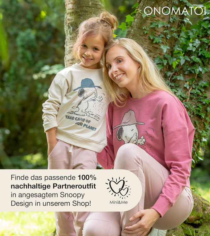 ONOMATO! Peanuts Snoopy Jungen Mädchen Sweatshirt Cradle to Cradle 98-104 Beige, 98-104 Beige