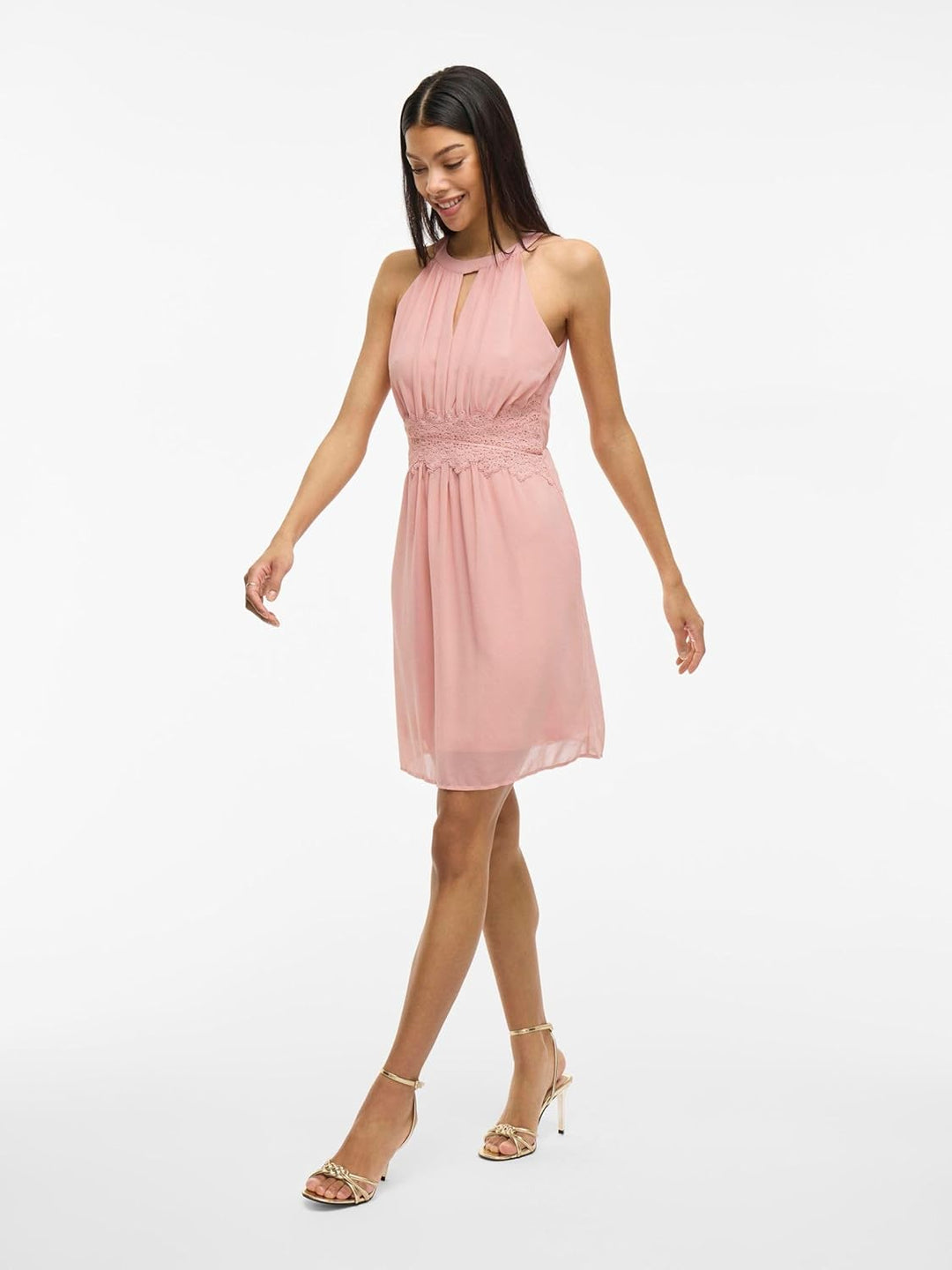 Vila Female Midikleid Neckholder 40 Misty Rose 1, 40 Misty Rose 1