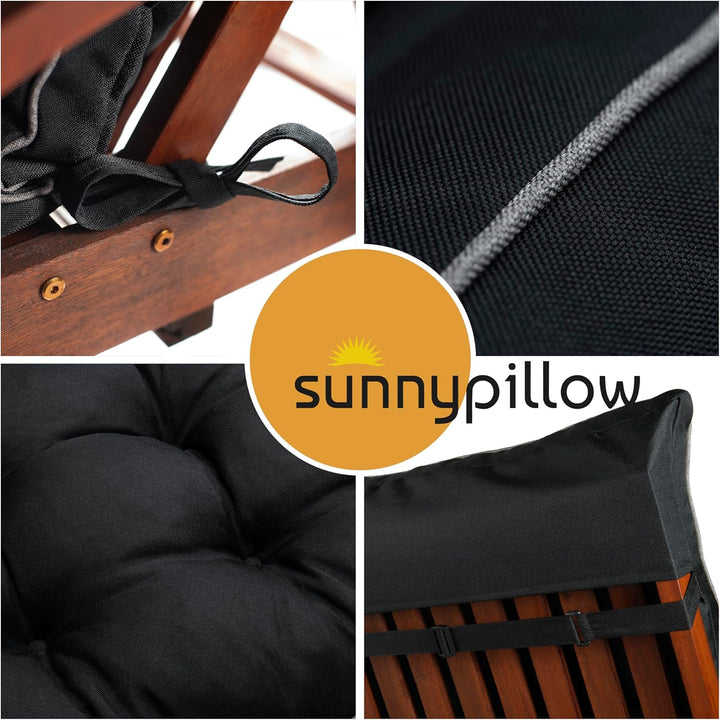 sunnypillow Liegenauflage 200 x 60 - Auflage für Gartenliege extra dick 13cm - Outdoor, wasserdicht,