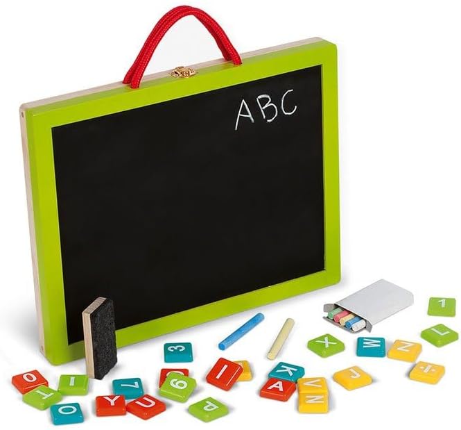 Janod - Kinder-Holzspielzeug 4-in-1-Tafel, Zaubertafel für diverse Aktivitäten, mit Zubehör und 42 M