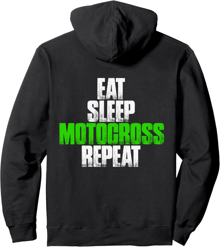 Eat Sleep Motocross Repeat - Funny Motocross Dirt bike Gift Pullover Hoodie