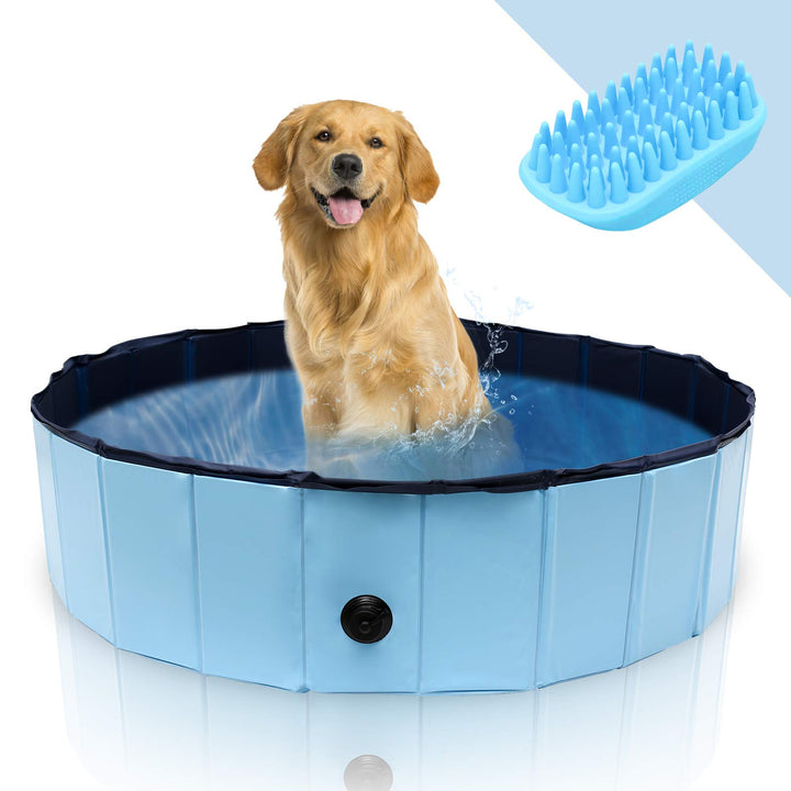 Vigevee Hundepool Klappbares 120 * 30CM, Hundepool fur Grosse Hunde, Hundebadewanne Hunde Planschbec
